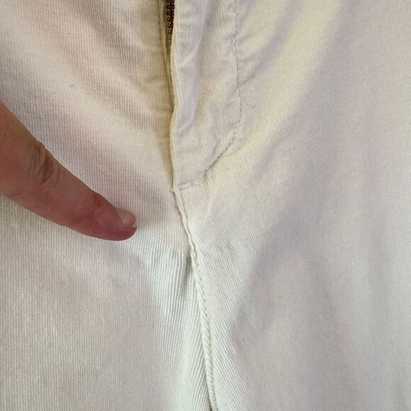 Frank & Eileen Kinsale White Pants Size 2 Raw Hem Cotton Corduroy Stretch - Picture 5 of 16